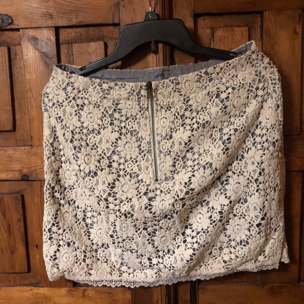 Lace skirt with silk lining. Well made in India.